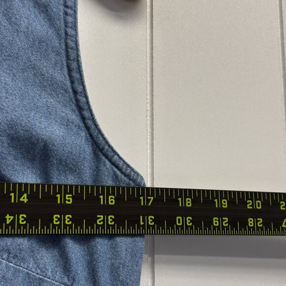 Vintage Newport News Jeanology Western Trad Wife Asymmetrical Denim Dress Sz 10 - Picture 4 of 10